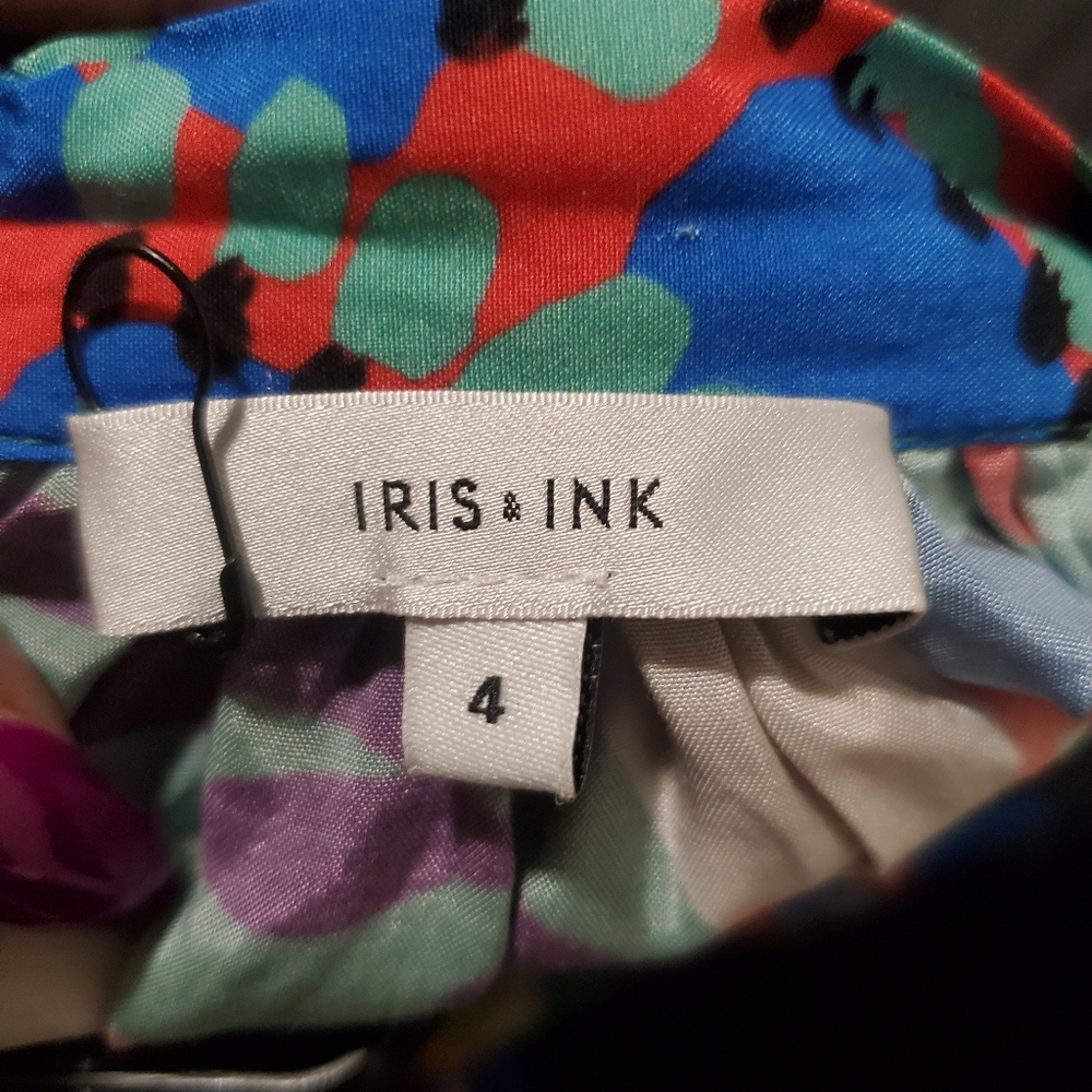 Womens IRIS & INK Vibrant Floral Print Pleated Maxi Skirt Size 4 Boho Tropical - Picture 6 of 6